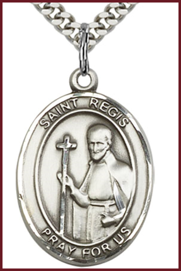 Sterling Silver Medal, 1"x3/4", St. Regis, Your Choice of Chain, # 54432