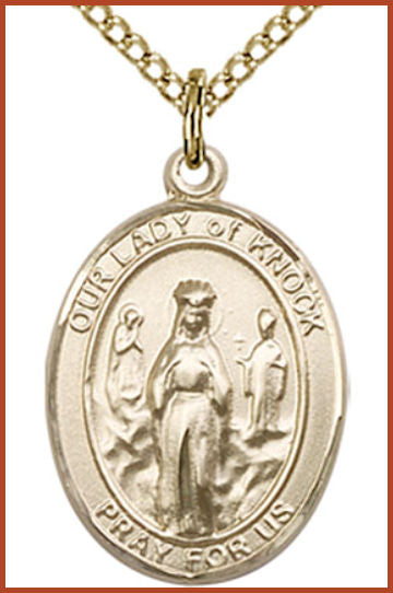 14kt Gold Filled Medal, 3/4"x9/16", Our Lady of Knock, Your Choice of Chain, # 54716