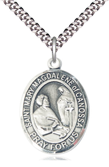 St. Mary Magdalene of Canossa Medal in Fine Pewter, 1" tall, Your Choice of Chain, # 5474