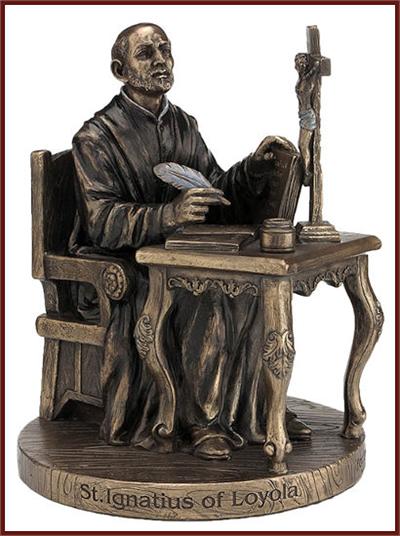 6.5" St. Ignatius of Loyola Statue, Cold Cast Bronze, # 55021||