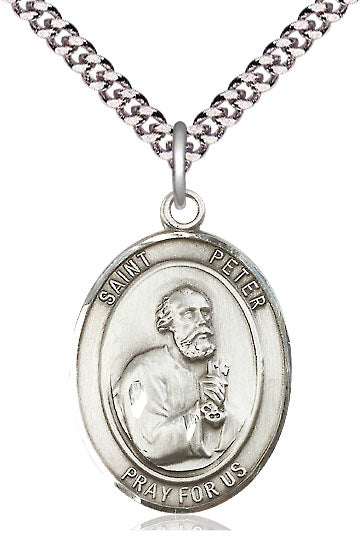 St. Peter the Apostle Medal in Fine Pewter, 1" tall, Your Choice of Chain, # 5520