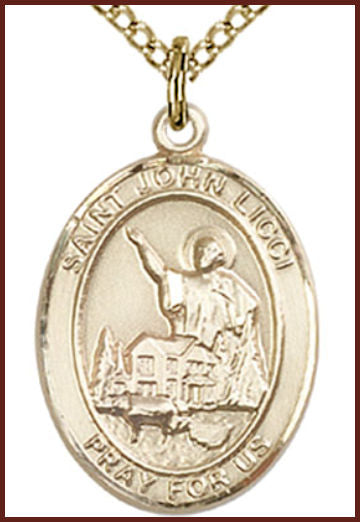 14kt Gold Filled Medal, 3/4"x9/16", St. John Licci, Your choice of chain, # 55325