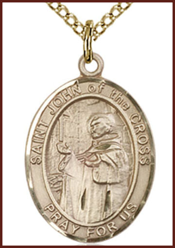 14kt Gold Filled Medal, 3/4"x9/16", St. John of the Cross, Your choice of chain, # 55337