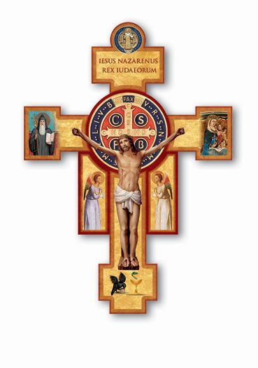 14" SAINT BENEDICT JUBILEE CRUCIFIX , # 1355