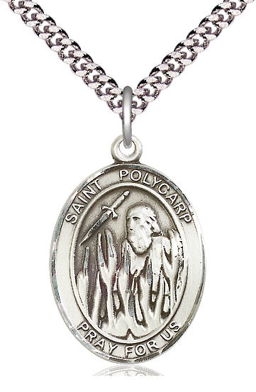 St. Polycarp of Smyrna Medal in Fine Pewter, 1" tall, Your Choice of Chain, # 5543