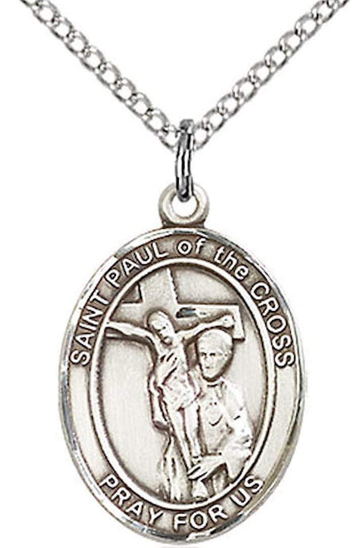 St. Paul of the Cross Medal in Fine Pewter, 3/4" tall, Your Choice of Chain # 17181