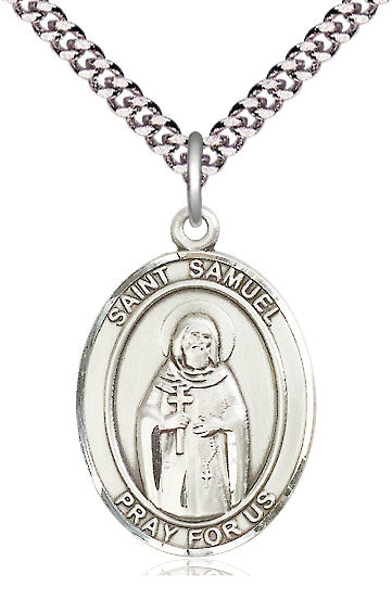 St. Samuel Medal in Fine Pewter, 1" tall, Your Choice of Chain, # 5571