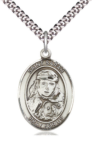 St. Sarah Medal in Fine Pewter, 1" tall, Your Choice of Chain, # 5572