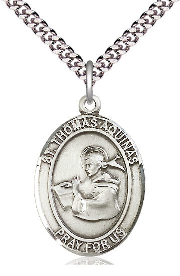 St. Thomas Aquinas Medal in Fine Pewter, 1" tall, Your Choice of Chain, # 5596