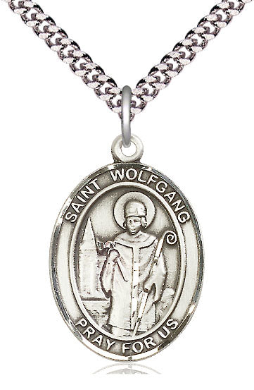 St. Wolfgang Medal in Fine Pewter, 1" tall, Your Choice of Chain, # 5622