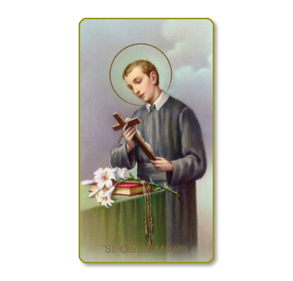 St. Gerard Majella Italian Paper Holy Cards, 2"x4", Blank Back, 100-Pack, # 6016