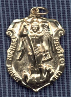 St. Michael Protect Us 14Kt. Medal, Free Chain, # 5666