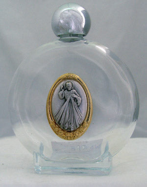 Divine Mercy Glass Holy Water Bottles, 8 oz, 4.5", 3-Count Value Pack, # 56989