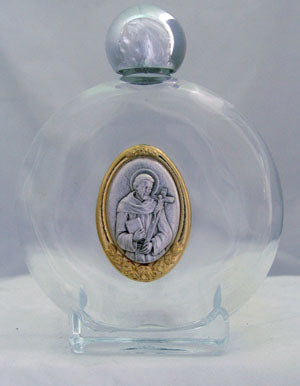 St. Francis Glass Holy Water Bottles, 8 oz, 4.5", 3-Count Value Pack, # 56991
