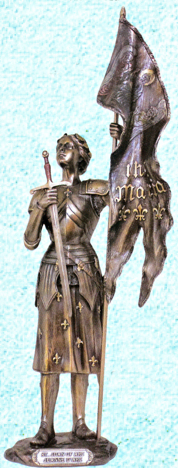 Beautiful 15" Cold Cast Bronze St. Joan of Arc Statue, # 57