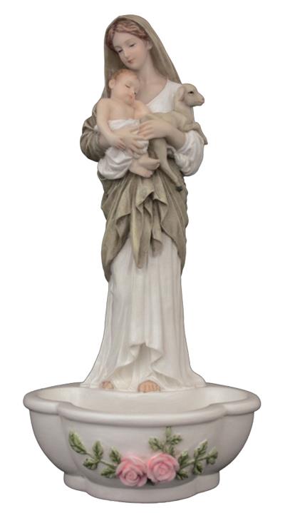 7.5" L'Innocence Holy Water Font, Full Color, Stands of Hangs, # 57130