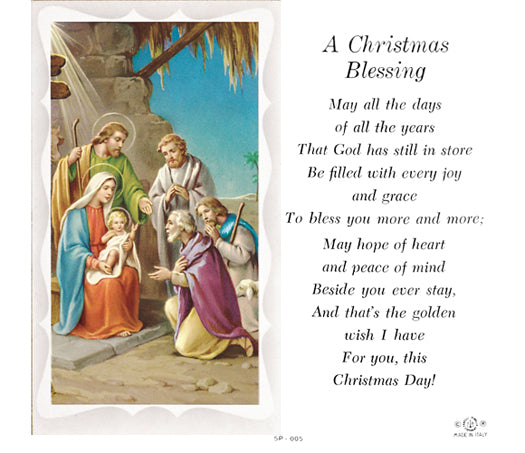 A Christmas Blessing Paper Holy Cards, 2"x4", 100-pack, # 5772
