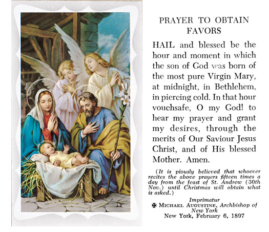 Chirstmas Prayer Paper Holy Cards, 2"x4", 100-pack, # 5773