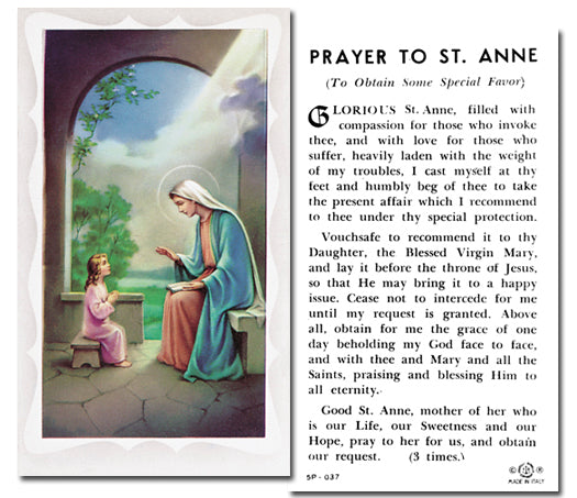 SAINT ANNE Paper Holy Cards, 2"x4", 100-pack, # 5814
