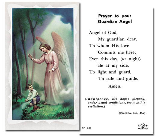 GUARDIAN ANGEL Paper Holy Cards, 2"x4", 100-pack, # 5817