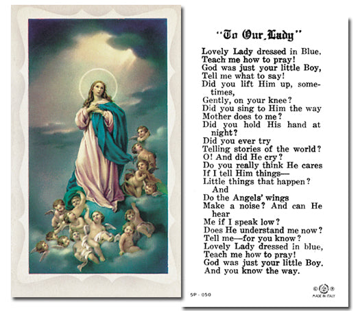 LOVELY LADY Paper Holy Cards, 2"x4", 100-pack, # 5822