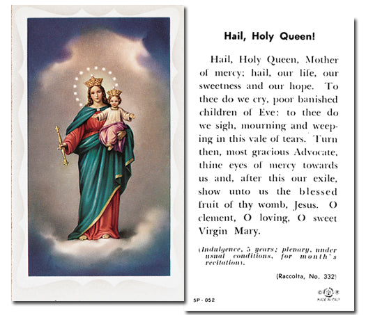 HAIL HOLY QUEEN Paper Holy Cards, 2"x4", 100-pack, # 5823