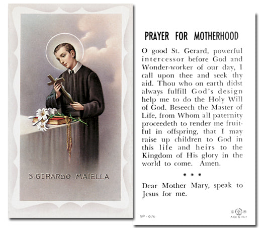 SAINT GERARD Paper Holy Cards, 2"x4", 100-pack, # 5853