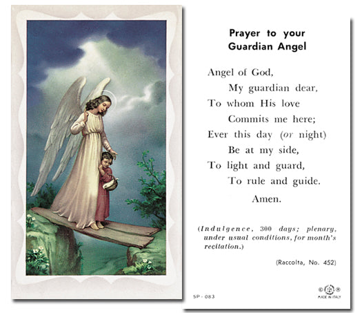 GUARDIAN ANGEL Paper Holy Cards, 2"x4", 100-pack, # 5857