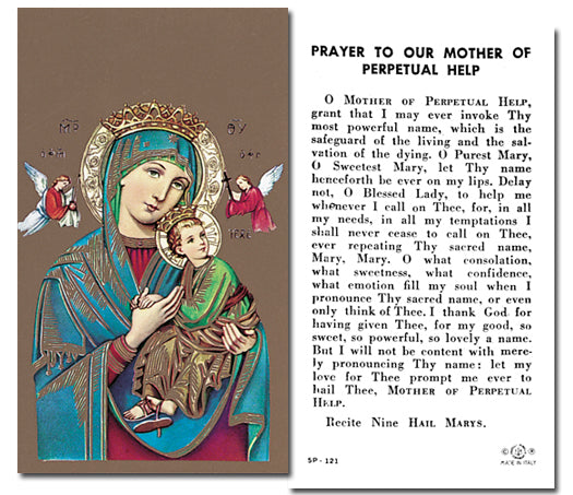 OUR MOTHER OF PERPETUAL HELP Paper Holy Cards, 2"x4", 100-pack, # 5870