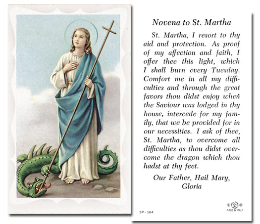 SAINT MARTHA Paper Holy Cards, 2"x4", 100-pack, # 5873