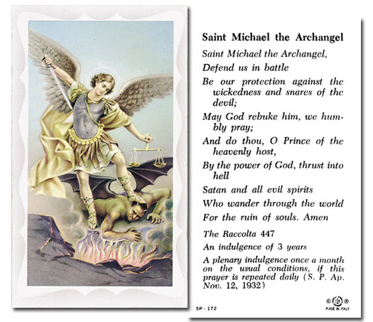 SAINT MICHAEL THE ARCHANGEL Paper Holy Cards, 2"x4", 100-pack, # 5876