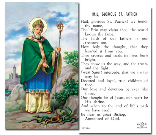 SAINT PATRICK Paper Holy Cards, 2"x4", 100-pack, # 5877