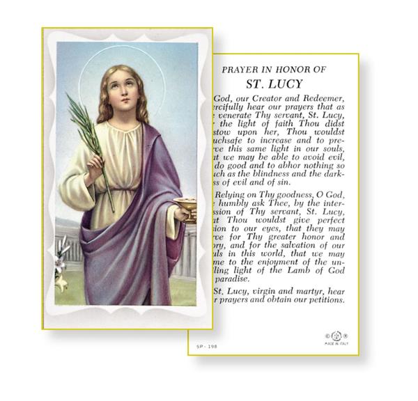 SAINT LUCY Paper Holy Cards, 2"x4", 100-pack, # 5879