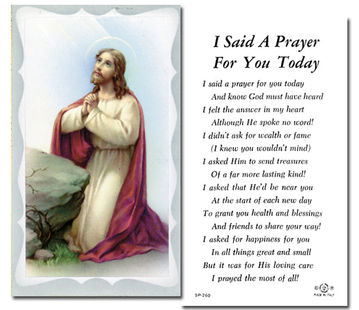 I SAID A PRAYER FOR YOU TODAY Paper Holy Cards, 2"x4", 100-pack, # 5881