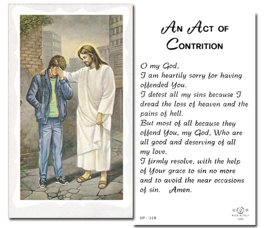BOY'S ACT OF CONTRITION Paper Holy Cards, 2"x4", 100-pack, # 5891