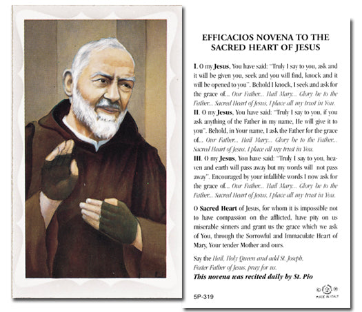 SAINT PADRE PIO Paper Holy Cards, 2"x4", 100-pack, # 5893