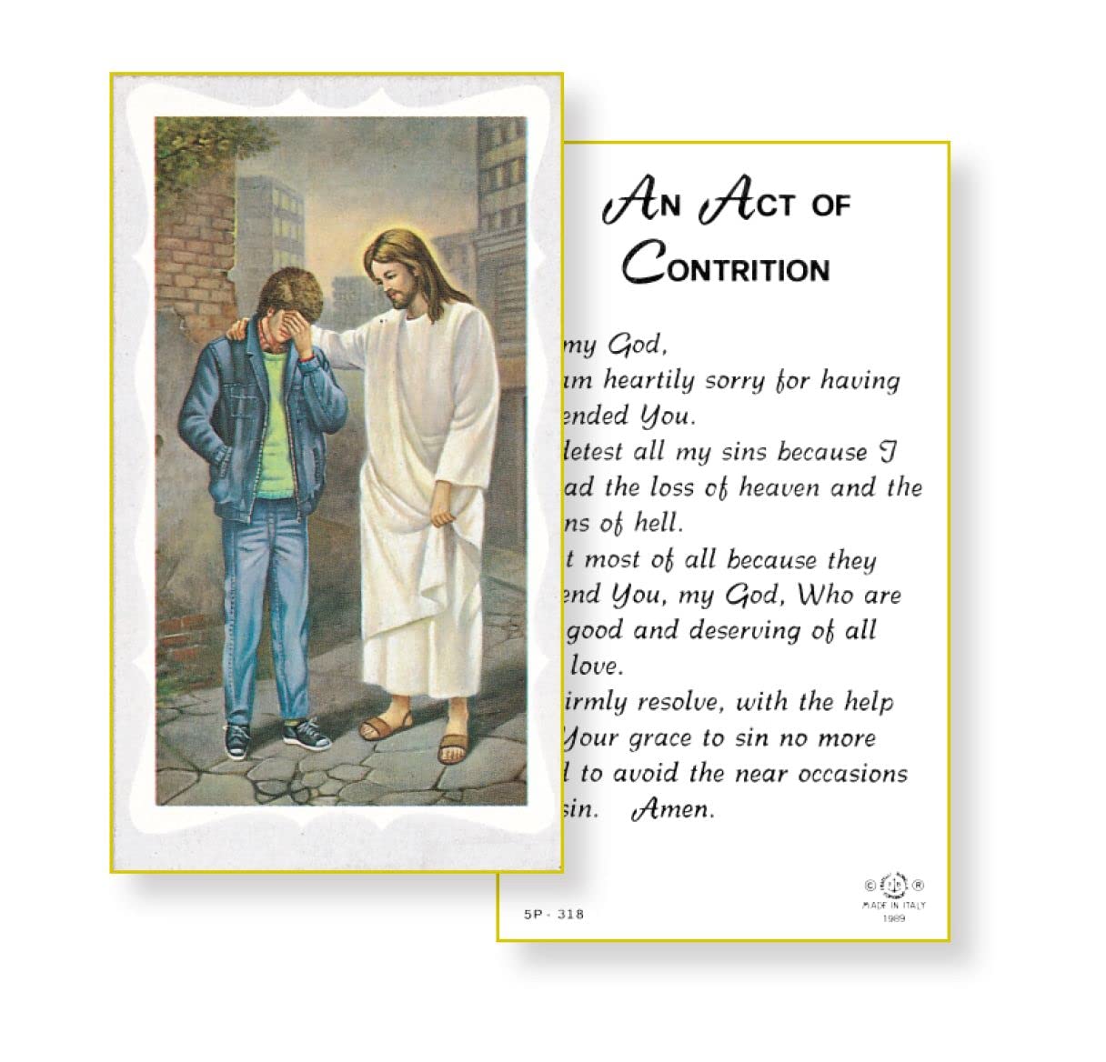 BOY'S ACT OF CONTRITION Paper Holy Cards, 2"x4", 100-pack, # 5891