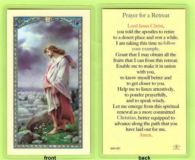 Prayer for a Retreat, Laminated Holy Card, 25-Pack, # 59043.|