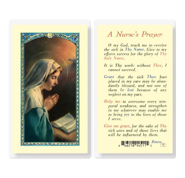 A Nurse's Prayer Laminated Holy Cards, 25-Count Value Pack # 59048