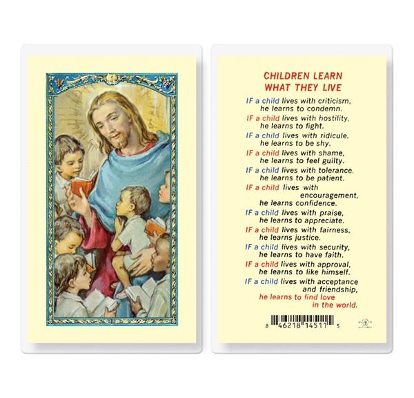 Children Learn What They Live Laminated Holy Cards, 25-Count Value Pack # 59050