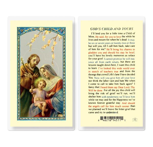 God's Child and Yours Laminated Holy Cards, 25-Count Value Pack # 59051