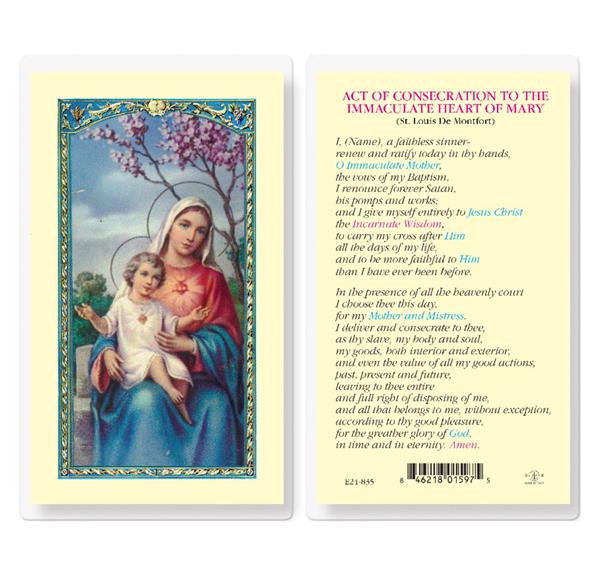 Act of Consecration to The Immaculate Heart of Mary Laminated Holy Cards, 25-Count Value Pack # 59070