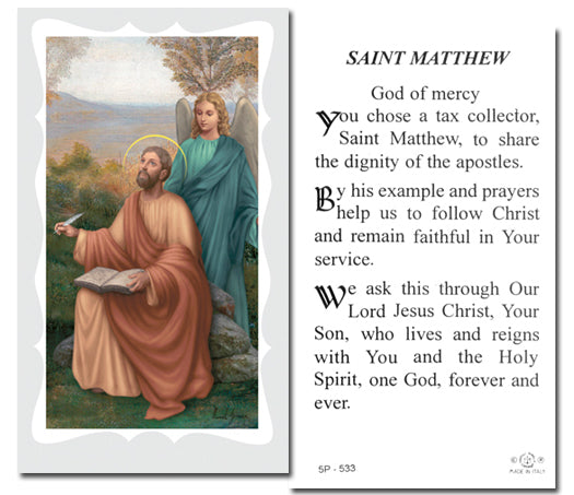 SAINT MATTHEW Paper Holy Cards, 2"x4", 100-pack, # 5908
