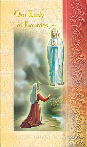 Our Lady of Lourdes Folding Prayer Card, 10-Pack, # 59140