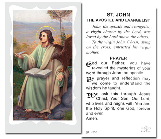 SAINT JOHN Paper Holy Cards, 2"x4", 100-pack, # 5917