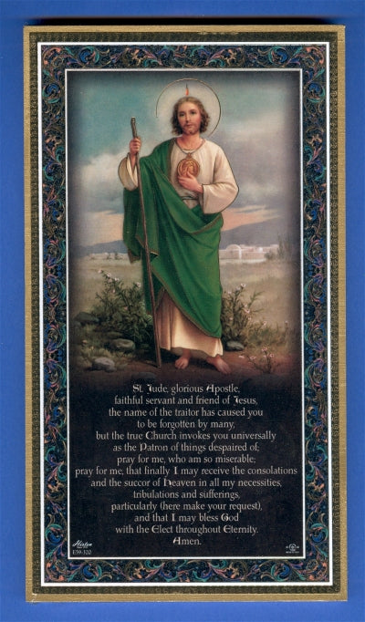 Gold Foil Stamped Italian Image, 5" x 9" Plaque, St. Jude, # 59595