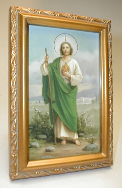 Antique Gold Frame, 5.75"x7.25" overall, Under Glass, St. Jude, # 59609