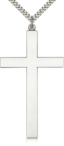 Plain Cross Necklace 2.5" Sterling, Your Choice of Chain # 43486