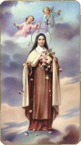 Italian Paper Holy Cards, 2"x4", Blank Back, St. Therese Lisieux, 100-Pack, # 5969