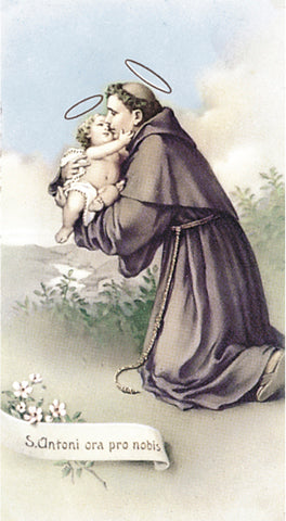 Italian Paper Holy Cards, 2"x4", Blank Back, St. Anthony of Padua, 100-Pack, # 5970